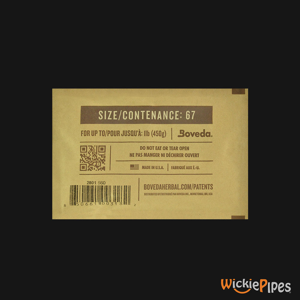 Boveda - Humidipak 62% Relative Humidity 67 Gram back | WickiePipes.com