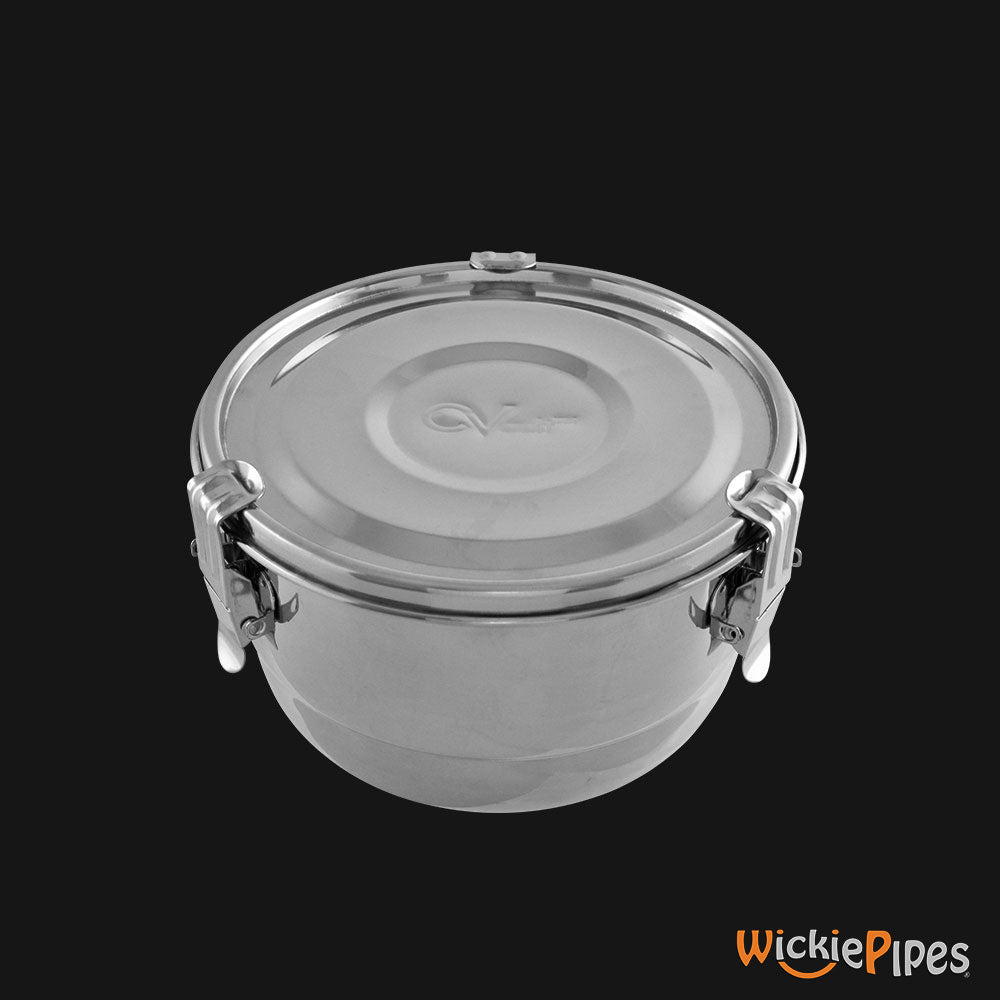 CVault - 2 Liter. Airtight Stainless Steel Storage Container closed | WickiePipes.com