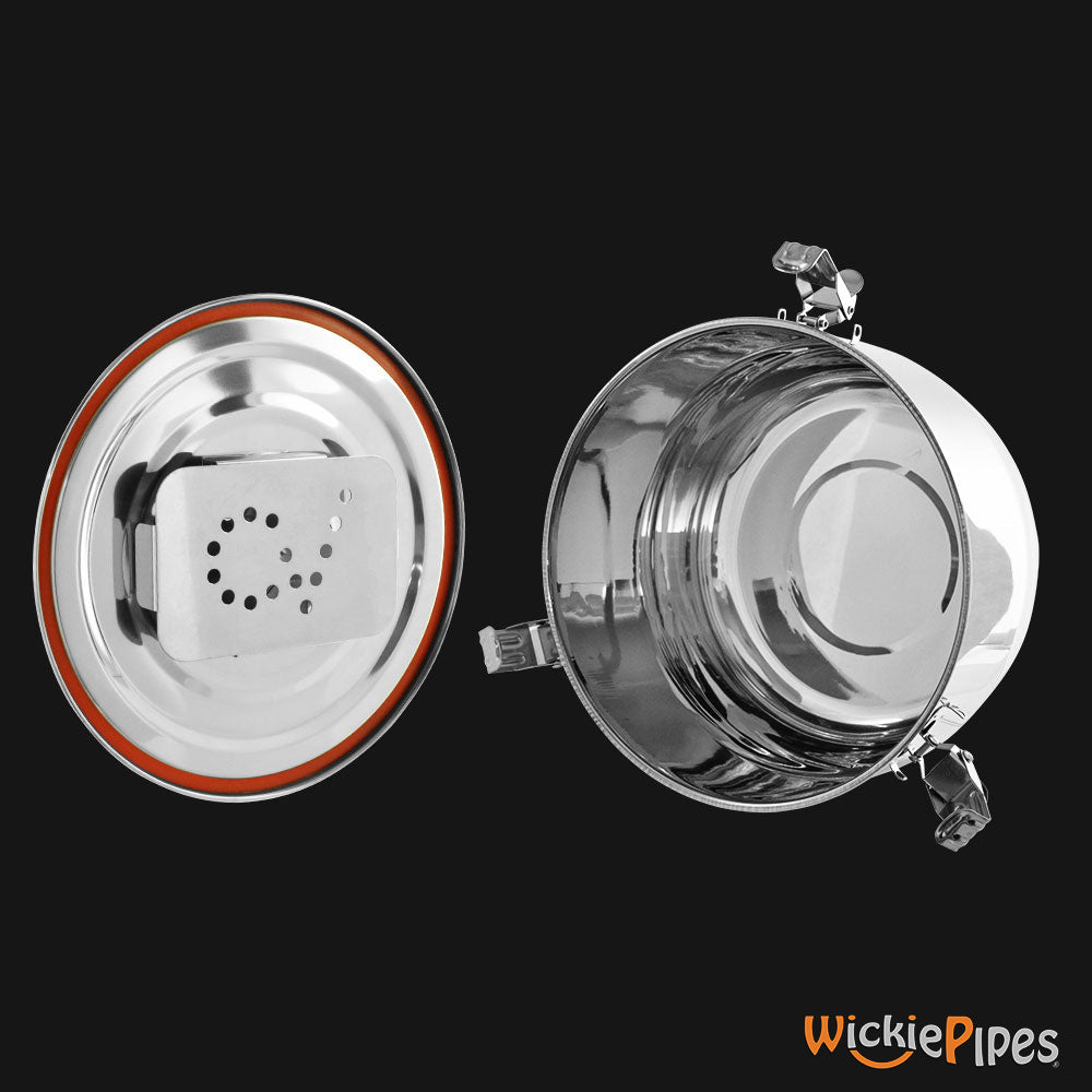 CVault - 4 Liter. Airtight Stainless Steel Storage Container open | WickiePipes.com