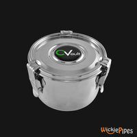 Thumbnail for CVault - Large 2 oz. Airtight Stainless Steel Storage Container closed | WickiePipes.com