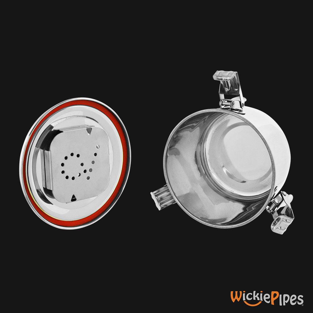 CVault - 4 Liter. Airtight Stainless Steel Storage Container open | 
WickiePipes.com