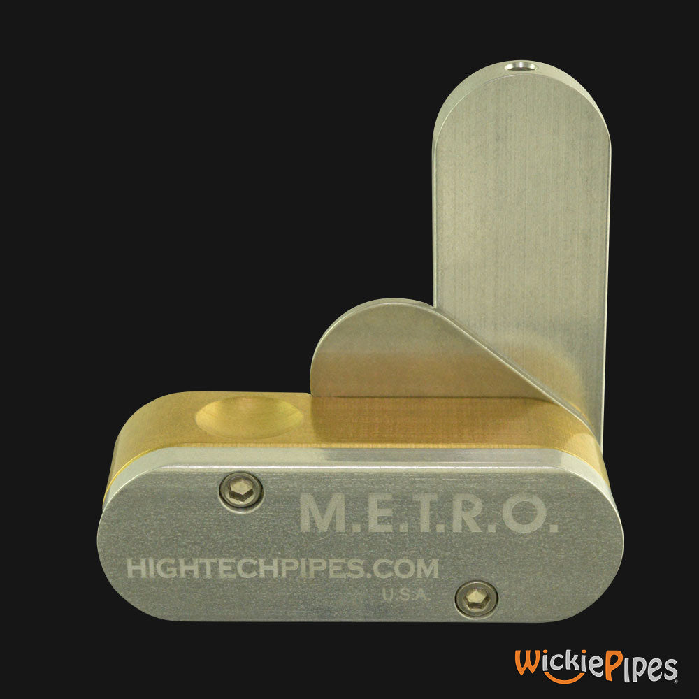 High Tech Pipes - METRO Brass Hand Pipe back | WickiePipes.com