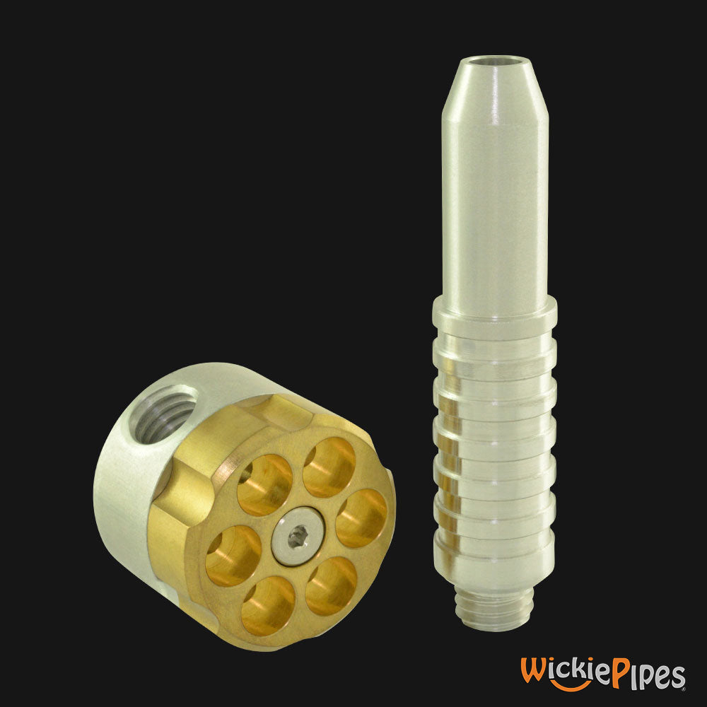 High Tech Pipes - Six Shooter Hand Pipe disassembled | WickiePipes.com