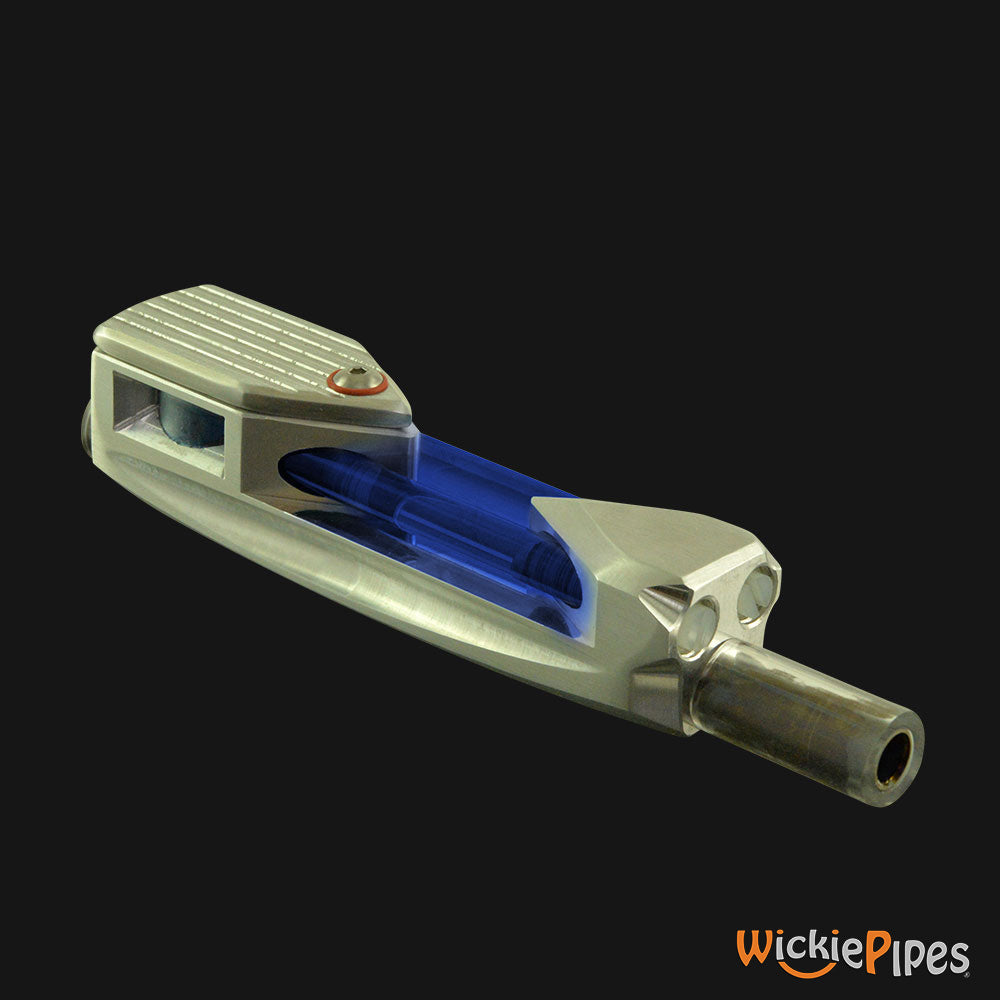 Mori Design - Raydiator Titanium Hand Pipe Blue mouthpiece | WickiePipes.com