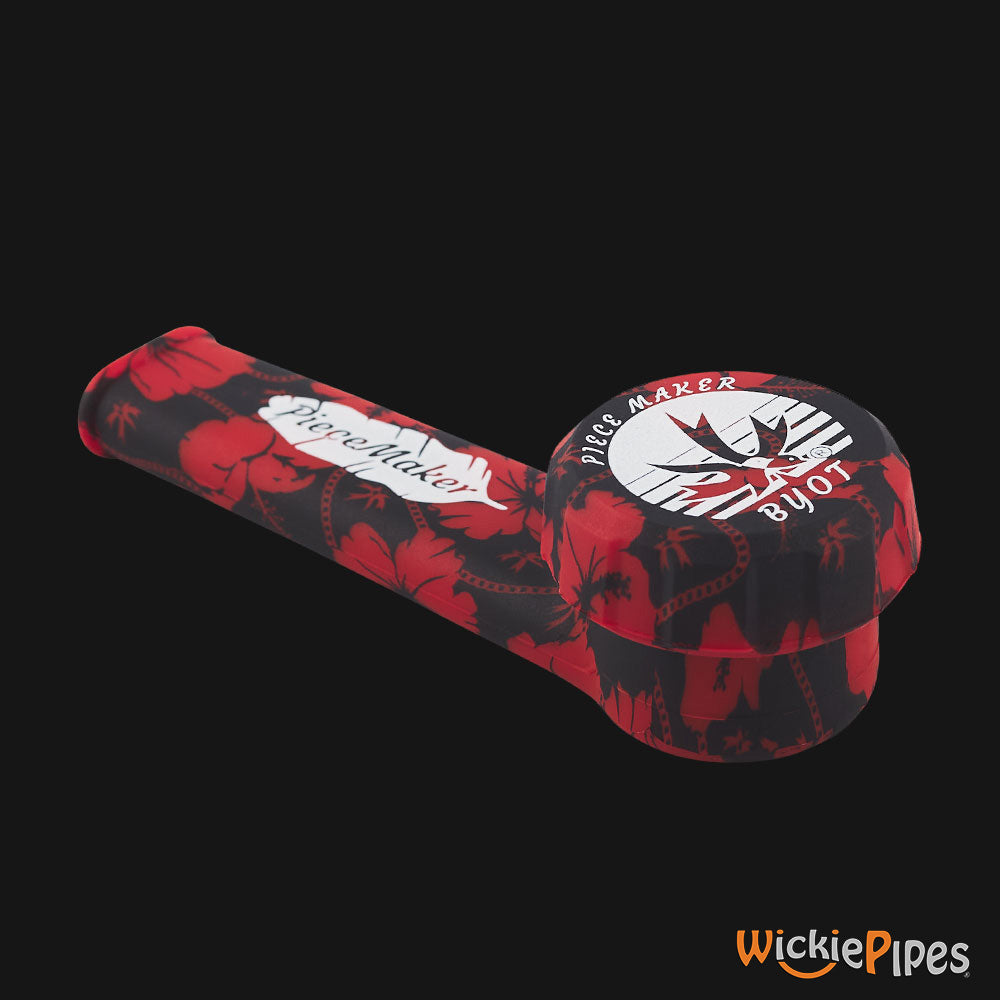 PieceMaker Karma Hibiscus Red Kamo 3.5-Inch Silicone Hand Pipe | WickiePipes.com