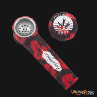 Thumbnail for PieceMaker Karma Hibiscus Red Kamo Cap Off 3.5-Inch Silicone Hand Pipe | WickiePipes.com