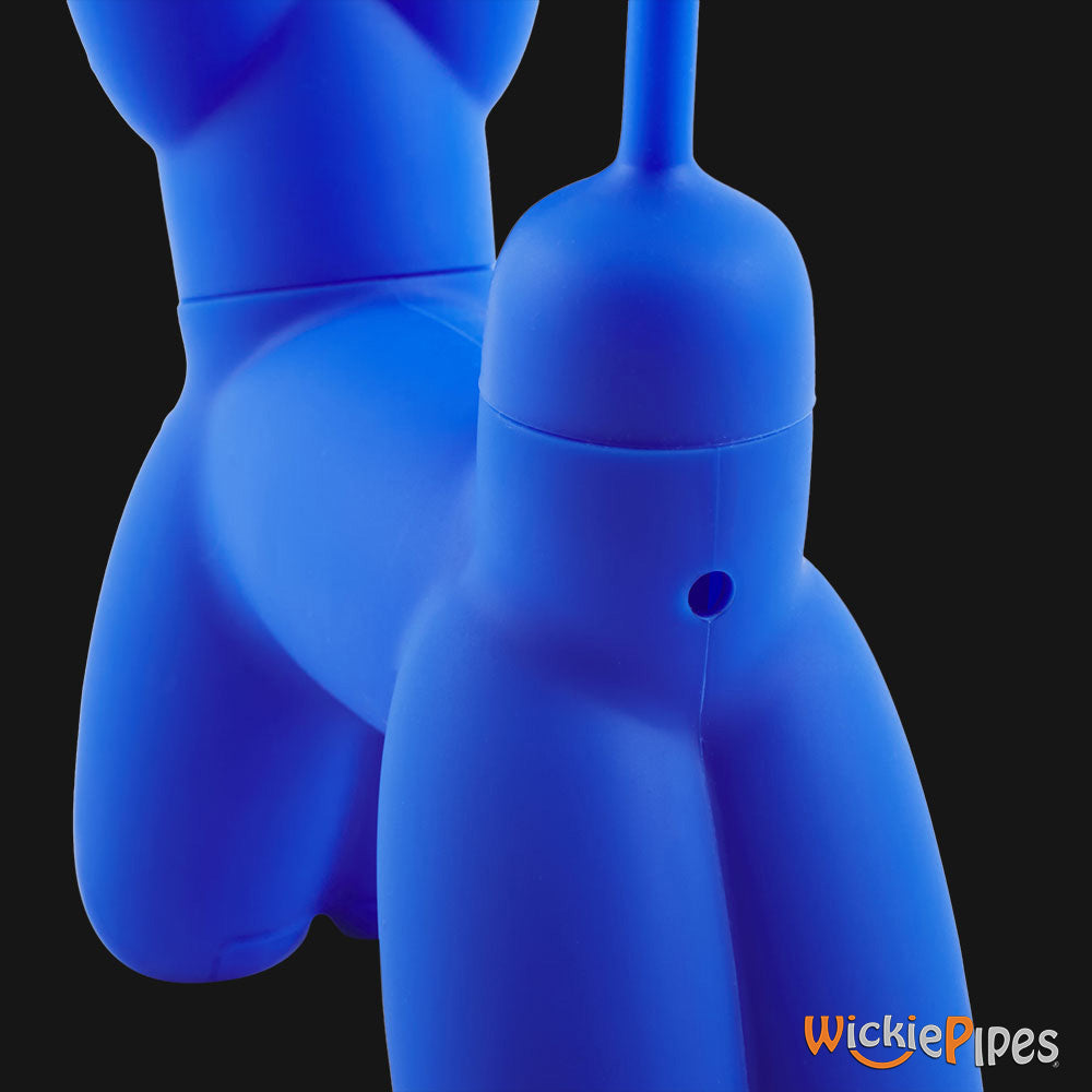 PieceMaker K9 Ingvar Blue 7-Inch Mini Dog Silicone Water Pipe Carb & Cap | WickiePipes.com