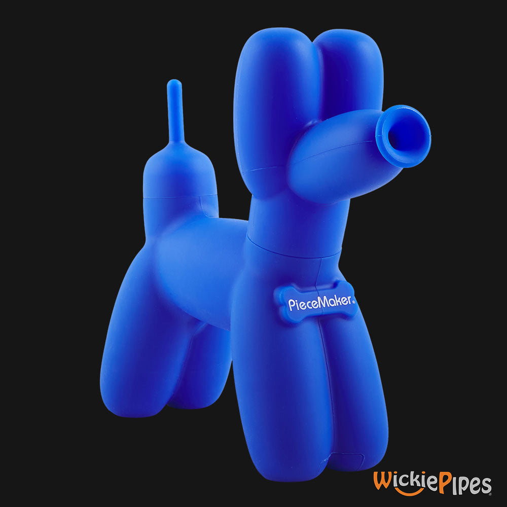 PieceMaker K9 Ingvar Blue 7-Inch Mini Dog Silicone Water Pipe Right | WickiePipes.com