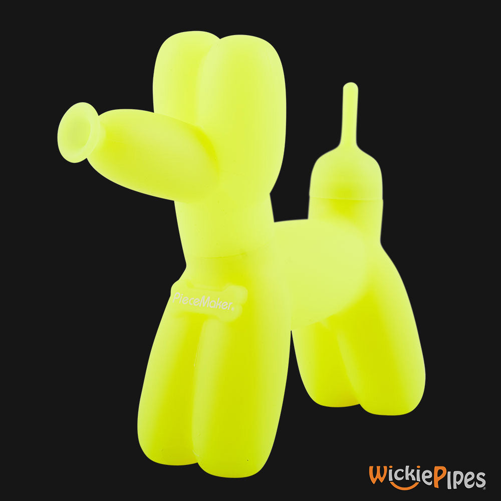 PieceMaker K9 Kamprad Yellow Glow 7-Inch Mini Dog Silicone Water Pipe | WickiePipes.com