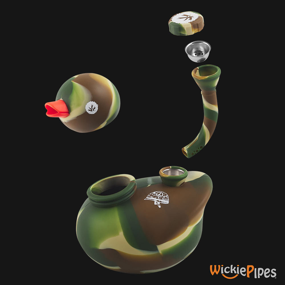 PieceMaker Kwak Kamo 4-Inch Mini Duck Silicone Water Pipe Apart | WickiePipes.com