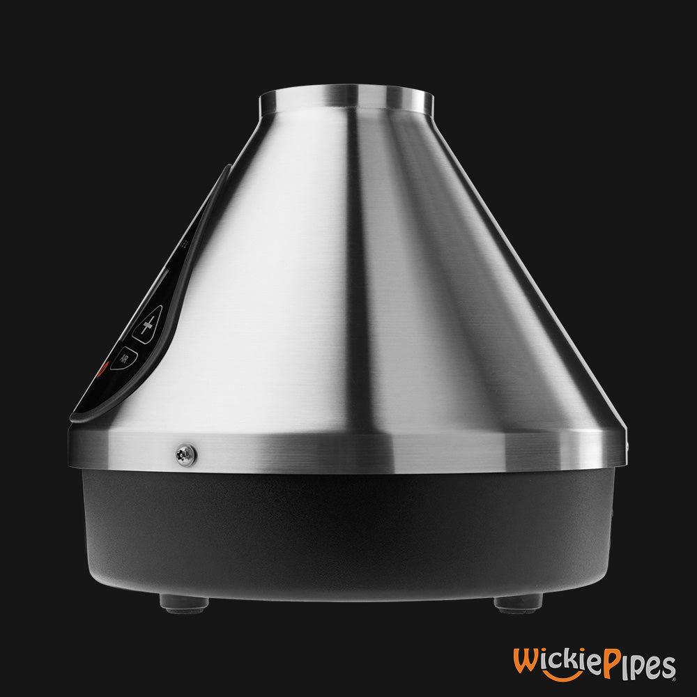 Storz & Bickel - VOLCANO HYBRID Vaporizer Silver AIR Button  side view | WickiePipes.com